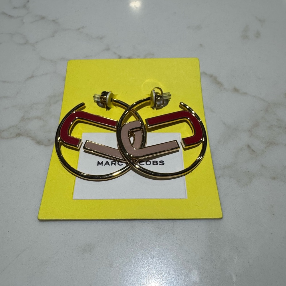 Marc Jacobs Red and Gold Accent Earrings